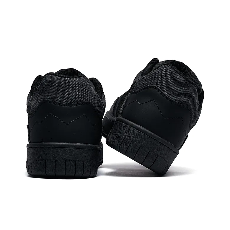 ΛOLUNKΛ Wrapping, Wear Resistant And Non Slip Low Top Skateboard Shoes Unisex Black White-5
