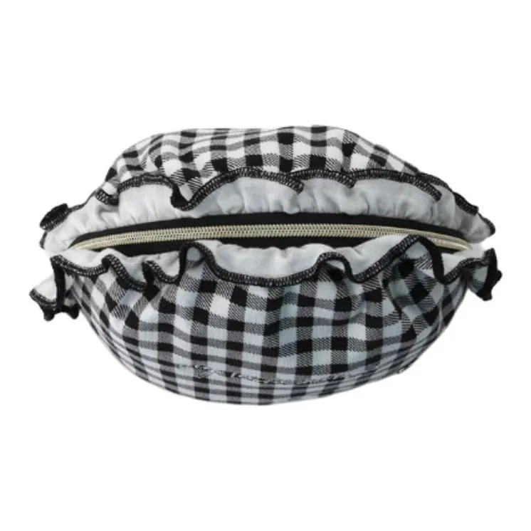 SNIDEL Viscose Coin Purse Clutch Medium Size Women's Ivory White/Pink/Plaid-3