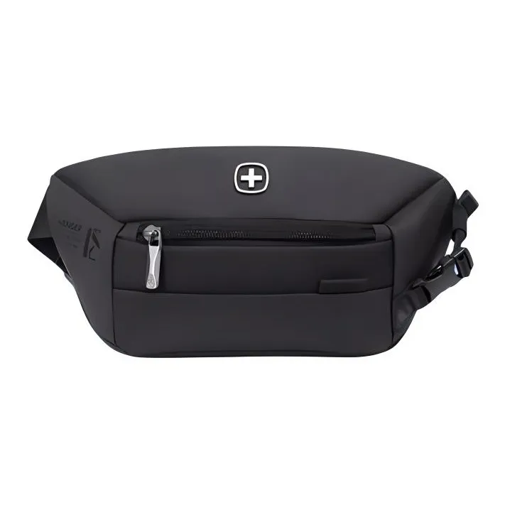 Wenger Polyester With Synthetic Leather Shoulder Bag Crossbody Bag Sling Bags Small Size Men's Black-0