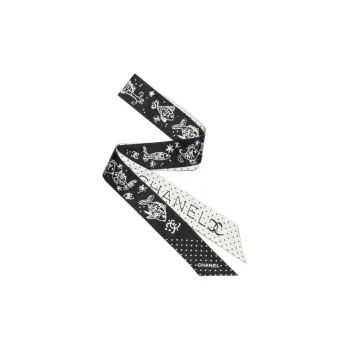 CHANEL Silk Twill Hair Bands Women's Black