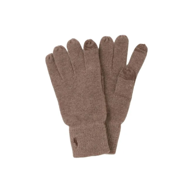 Polo Ralph Lauren Wool Polyester Nylon Knit Gloves Unisex Brown-1
