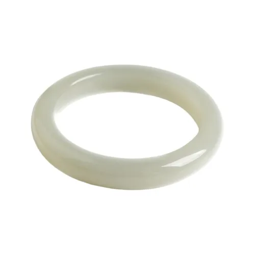 Ou Said Jewelry Hetian Jade Bangles Pale Greenish White Jade Women's