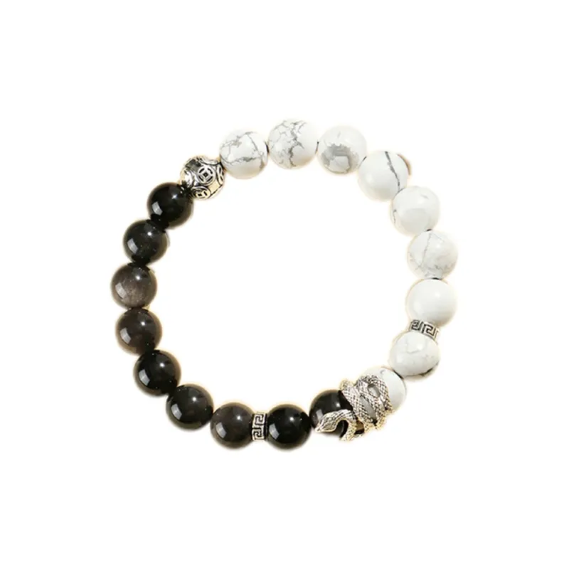 Bubble Scallops Obsidian Bracelets Unisex-3