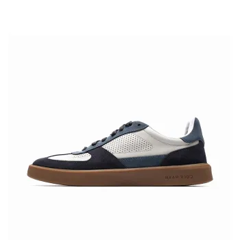 COLE HAAN Durable Lightweight And Breathable Low Top Skateboard Shoes Men's Milky White/blue