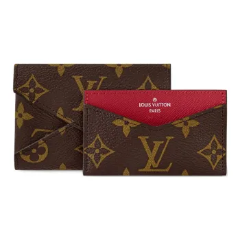 LOUIS VUITTON Kirigami Coated Canvas Coated Canvas Card Holder Women's Dark Red & Brown