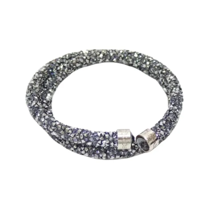 Swarovski Stainless Steel, Crystal Bangles Men's Silver-1