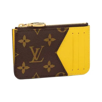 LOUIS VUITTON Romy Canvas Coin Purses Card Holders Women's Yellow/Brown
