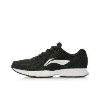 LiNing Shock Absorbers Slip Resistant, Abrasion Resistant, Lightweight Low Top Casual Running Shoes Men's Black White