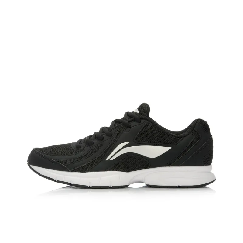 LiNing Shock Absorbers Slip Resistant, Abrasion Resistant, Lightweight Low Top Casual Running Shoes Men's Black White-0
