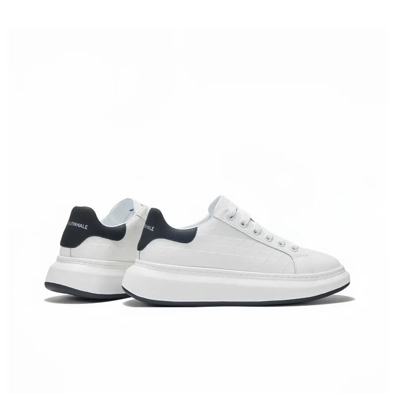 FAIRWHALE White Moonlight Collection Small White Shoes Low Top Skateboard Shoes Men's White Black-4