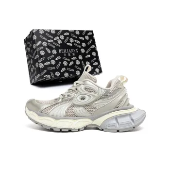 BEILIANYA Chunky Sneakers Unisex Low Top Beige/Champagne/Silver