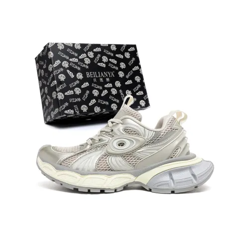 BEILIANYA Chunky Sneakers Unisex Low Top Beige/Champagne/Silver