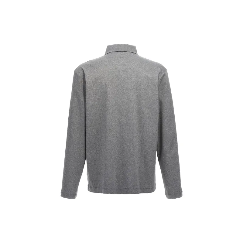 HUGO BOSS Logo Patch Long Sleeved Polo Shirt-1
