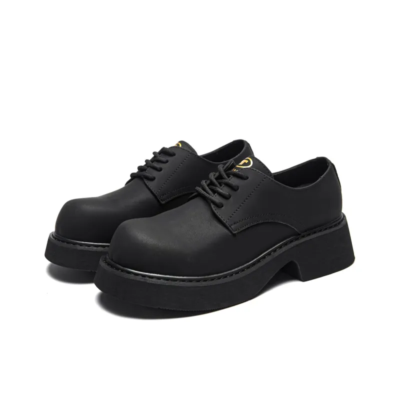 TOM TAILOR Obsidian Shadow Platform Oxford Shoes Casual Shoes Men's Black-2
