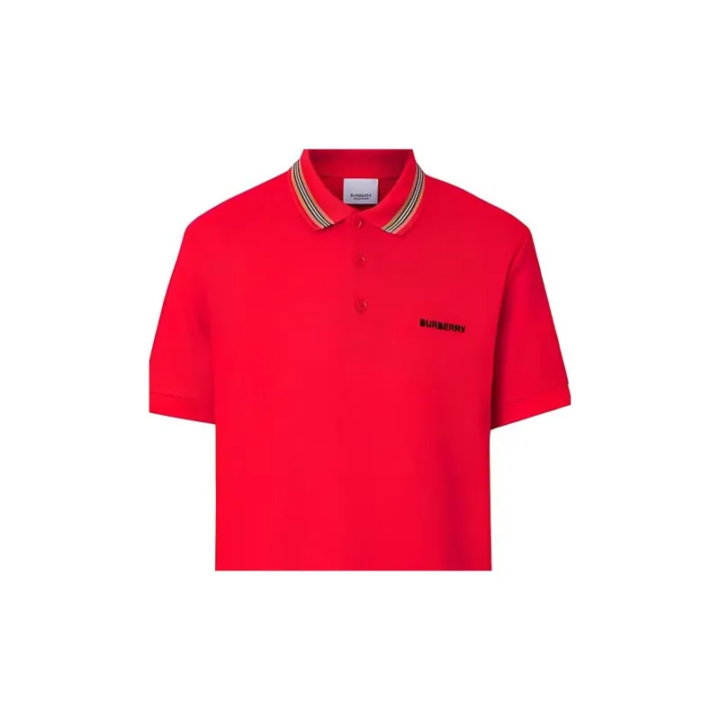 Burberry Polo Shirts Men Red-4