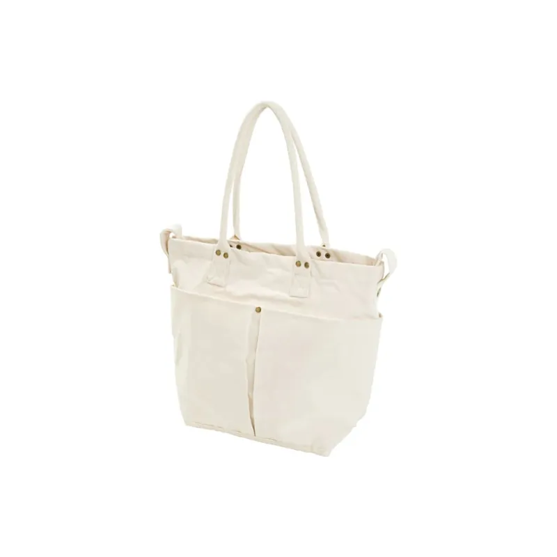 NITORI Canvas Handbag Japanese Style Modern Minimalist Versatile Commute Essential Canvas Bag Regular Unisex White-1