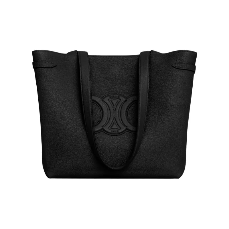 CELINE Triomphe Calfskin Tote Bag, Shopping Bag, Handbag, Shoulder Bag Small Size Women's Black-1