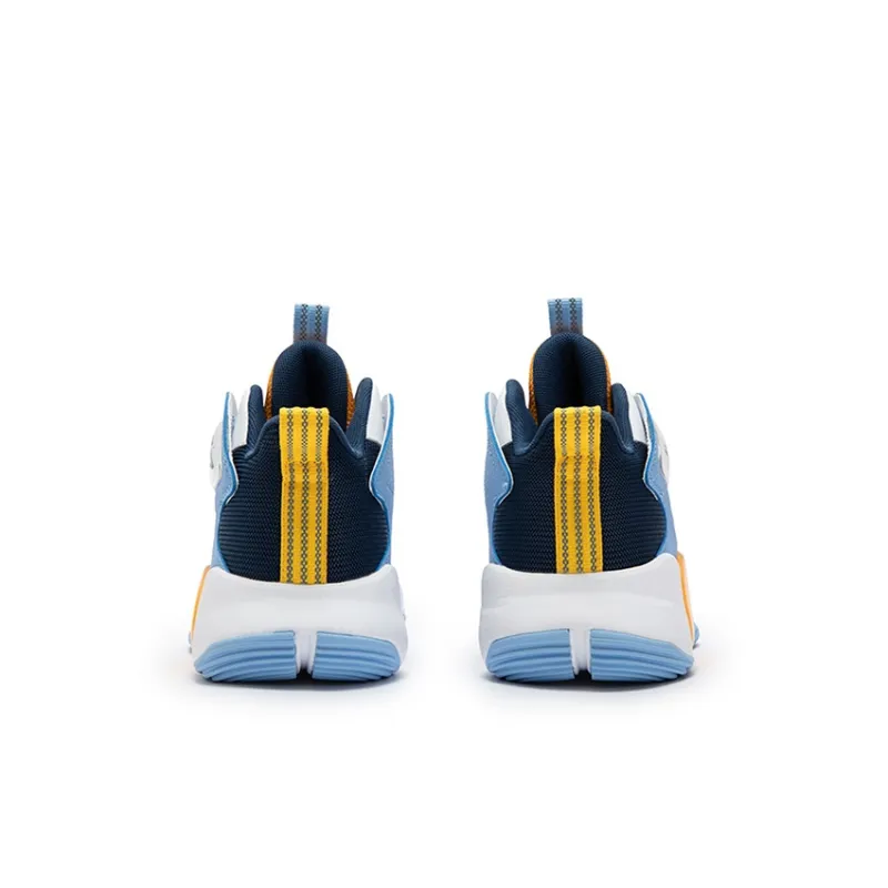 XTEP Anti Slip Wear Resistant High Top Children's Basketball Shoes White Blue Kids'-3