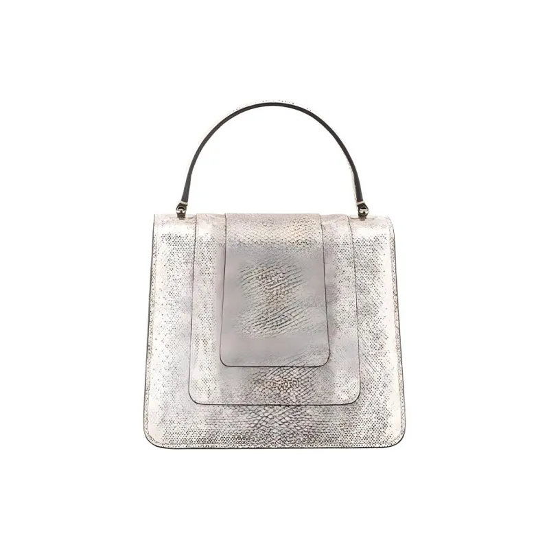BVLGARI Serpenti Forever Snake Skin Handbag Women's Beige Gold-1