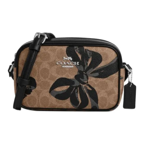 COACH Jamie Canvas Camera Bags Crossbody Bags Mini Women's Brown Yellow/Black Multicolor