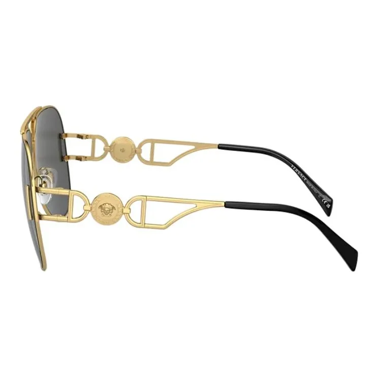 VERSACE Metal Aviator Sunglasses Unisex Gold-2