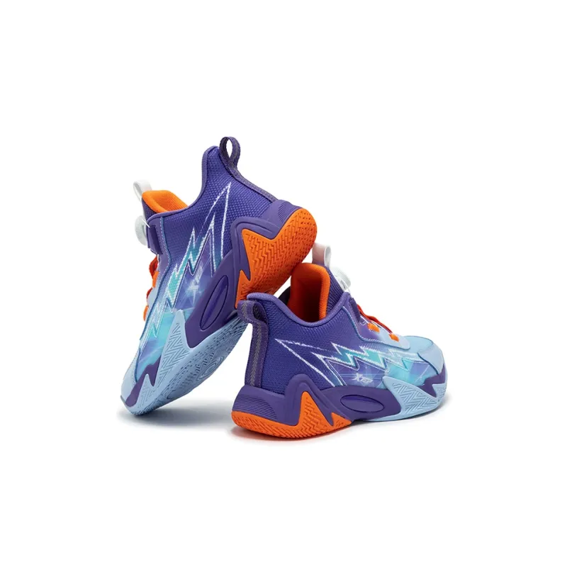 XTEP Anti Slip And Wear Resistant Support Children's Basketball Shoes Ultraviolet Aurora Blue Kids'-4