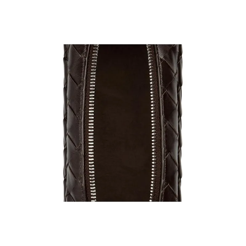 Bottega Veneta Cow Leather Clutch Medium Size Men's Chocolate Brown-4
