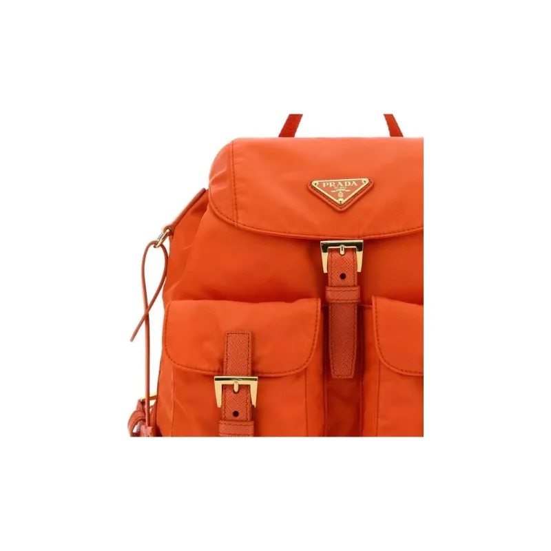 PRADA Re-Edition Recycled Nylon Backpack Small Size Women's Orange-3