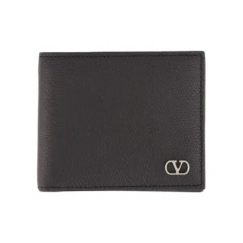 Valentino Vlogo Calfskin Wallet Men's Black