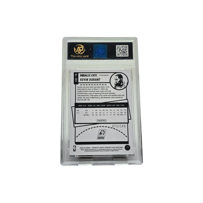 PANINI KD Player Card Hoops Collection, Playoff Game Selection 073/149, Orange Holographic Card Graded Cards 1 Pc-1