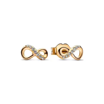 Pandora Gold Plated Stud Earrings Women's Gold