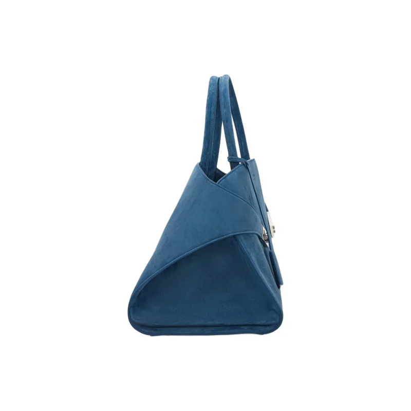 FERRAGAMO Suede Shoulder Bag Crossbody Bag Handbag Medium Size Women's Water Duck Blue-2