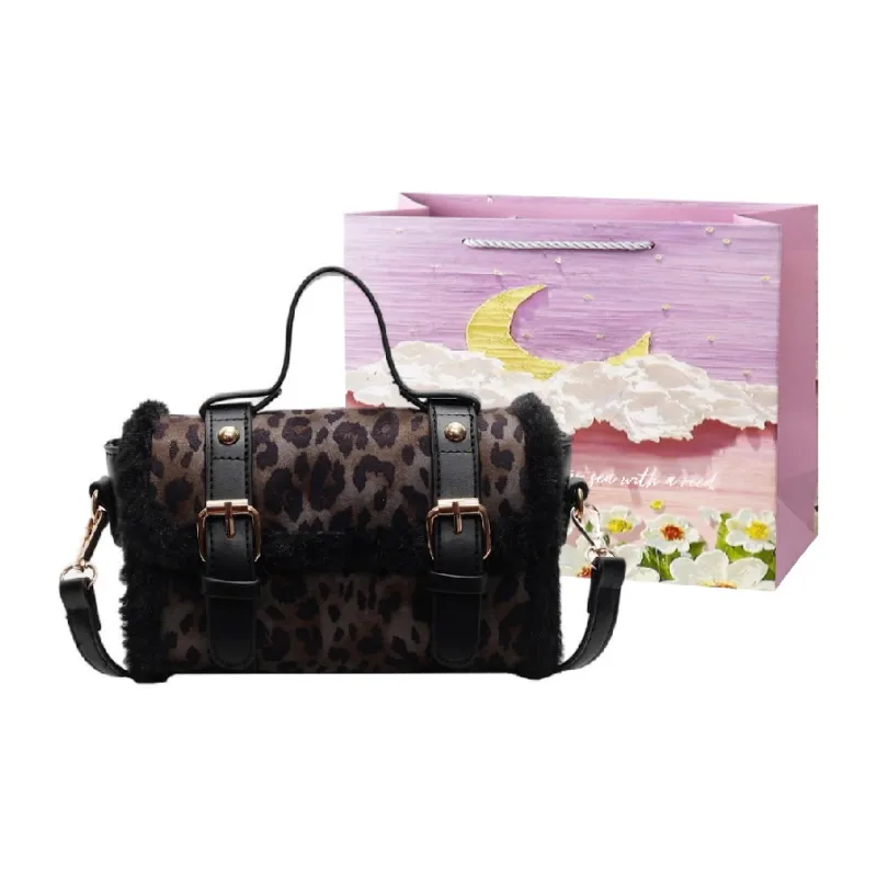 Bansusu Plush One Shoulder Handbags Regular Women's Black/Brown-0