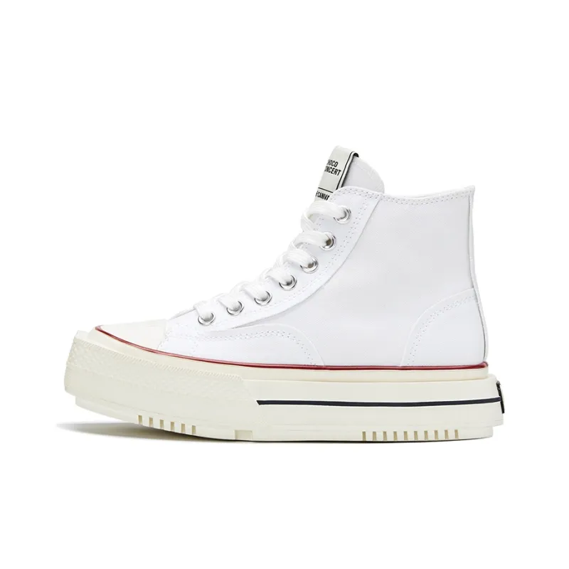 CHOCO CONCERT High Top Canvas Shoes Unisex White-0