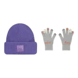 Purple Hat+Gray Glove