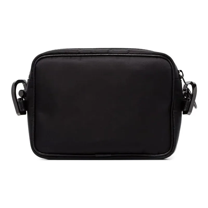 OFF WHITE Crossbody Nylon Leather Trim Black Yellow-2