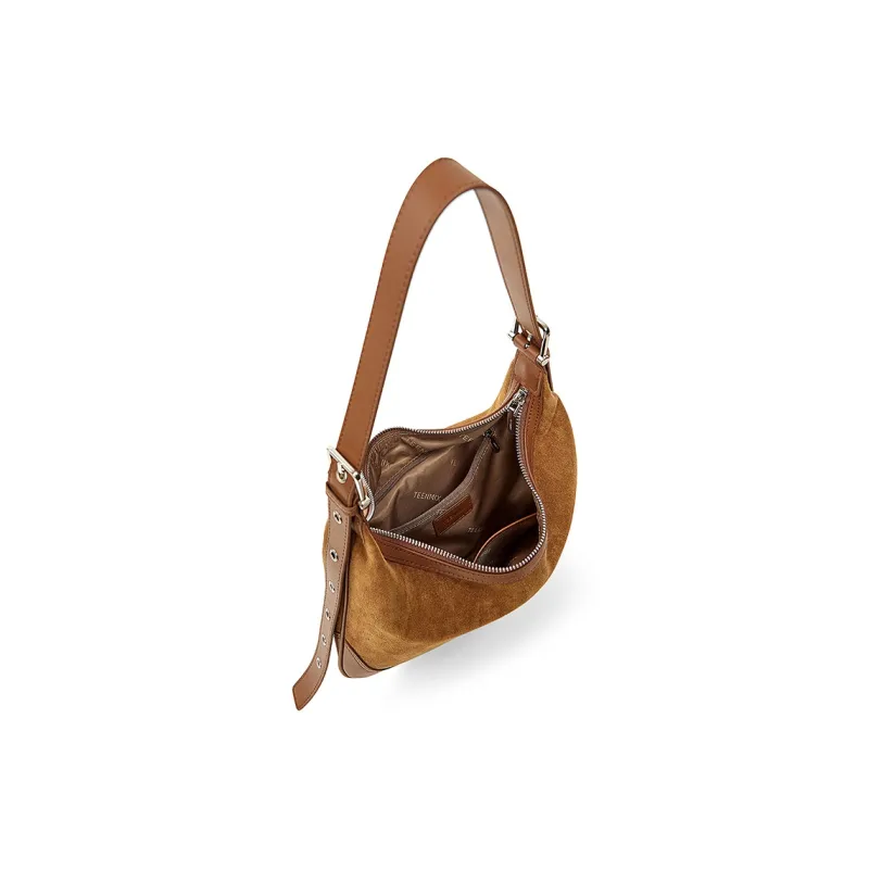 Teenmix Cow Leather Shoulder Bag Tubas Women's Coffee/Caramel-2
