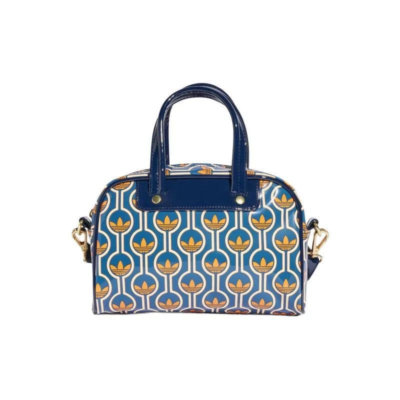 Adidas PU Bowling Bag, Shoulder Bag, Crossbody Bag, Handbag Mini Women's Blue & Yellow-3
