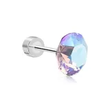 Hua Zi Stud Earrings 8mm-Violet Iridescent