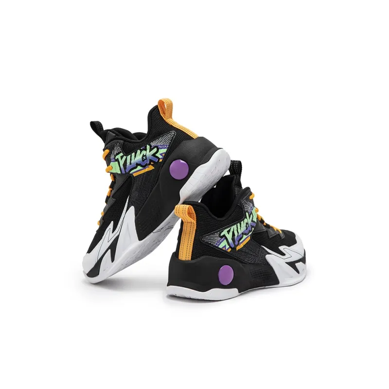 XTEP Non-slip Wear-resistant Shock Absorption High-Top Children's Basketball Shoes Black Tejidos Blanco Kids'-4