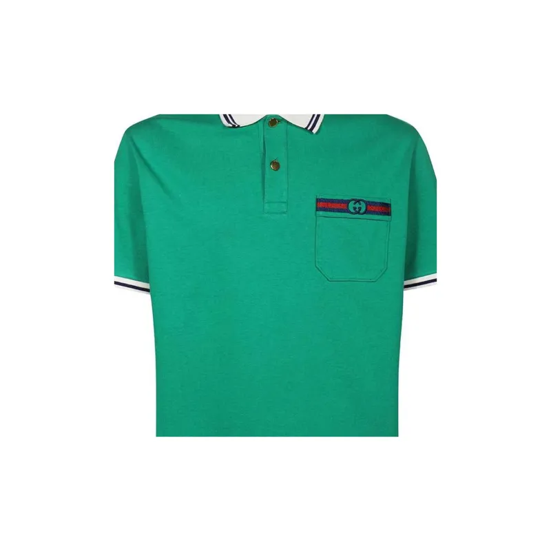 GUCCI Polo Shirts Men Green-3