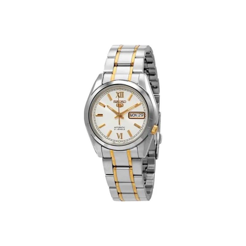 SEIKO 5 Collection Automatic Mechanical Movement Stainless Steel Strap Watch Men's Watches White Dial-0