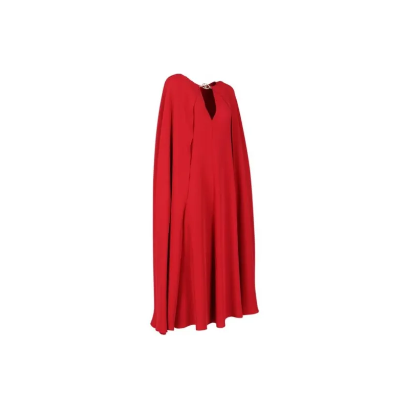 Valentino Logo Plaque V Neck Dress-2