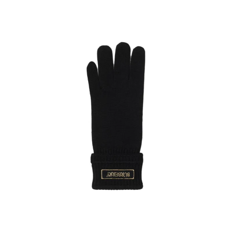 Burberry Wool Knit Gloves Men's Black-2