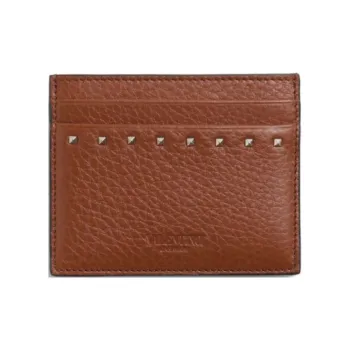 Valentino GARAVANI Calfskin Card Holder Men's Brown