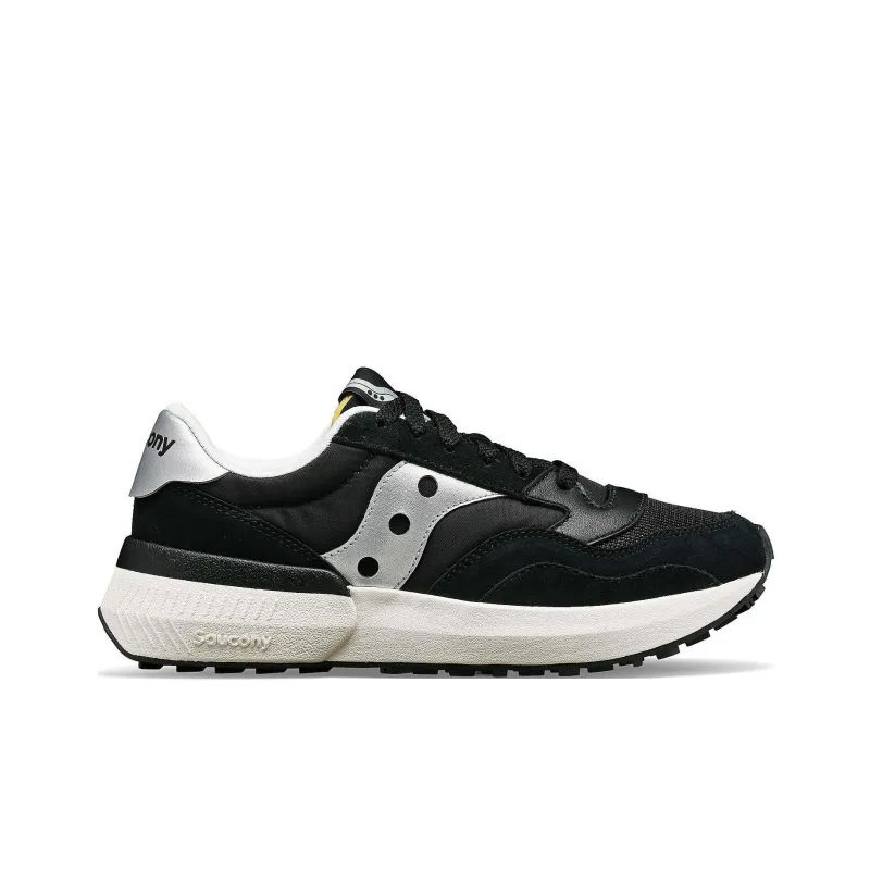 Saucony Jazz Anti Slip Wear Resistant Low Top Casual Running Shoes Women's Black Silver-1