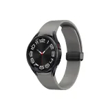 Gray (Black Buckle) Men's Magnetic Folding Clasp Silicone Strap