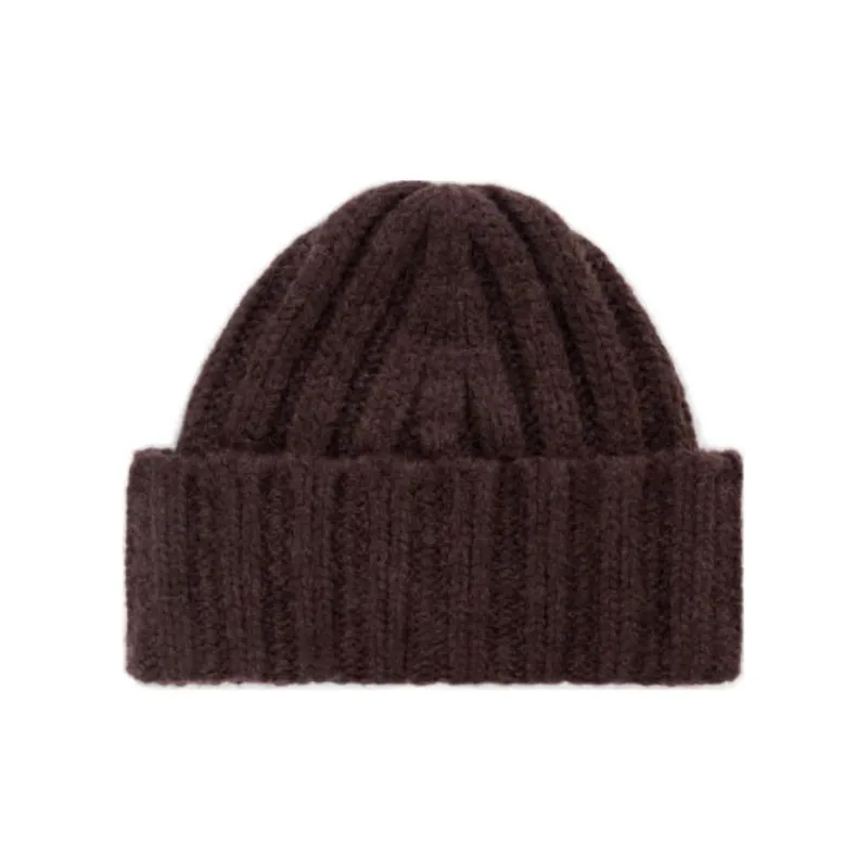 ARKET Cotton, Alpaca, Wool Beanies Women's Dark Brown/Black-1