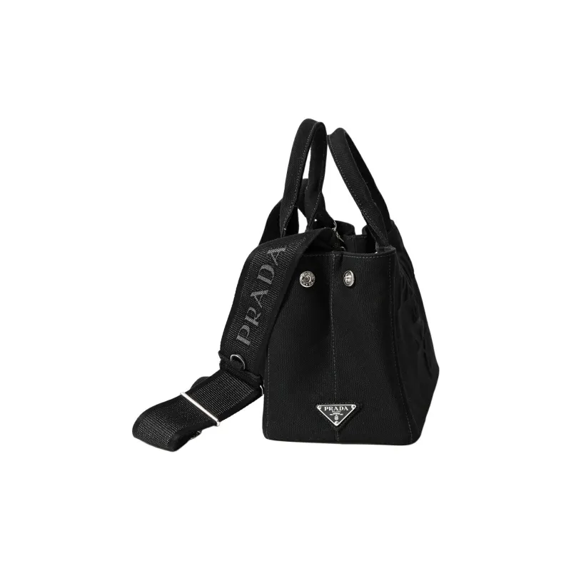 PRADA Canvas Canvas Bag Tote Bag Shopping Bag Shoulder Bag Crossbody Bag Handbag Women's Black-1