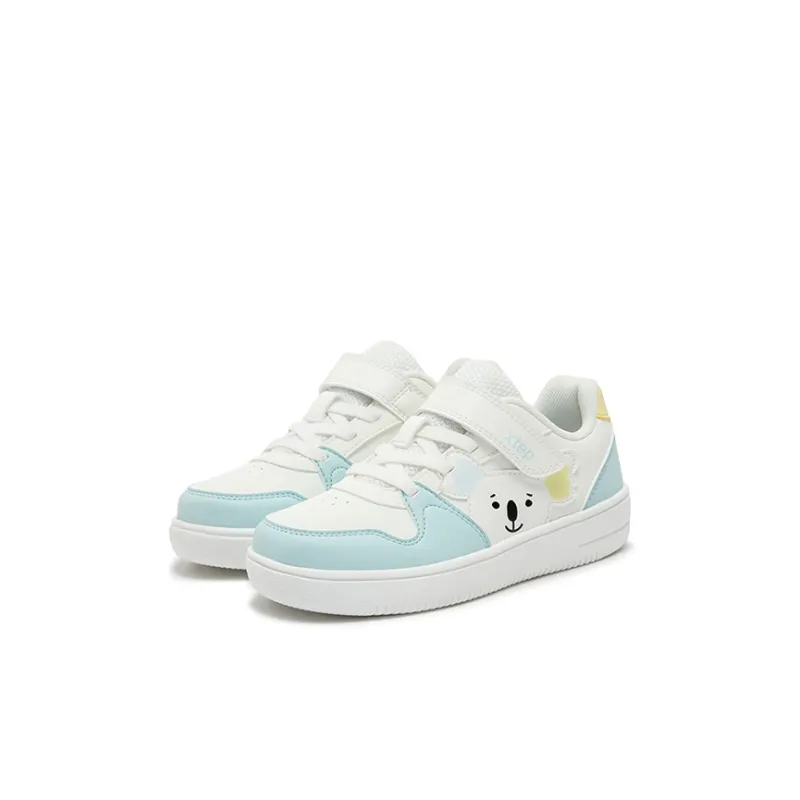 XTEP Non slip Support Low Top Kids' Skateboarding Shoes Sail White Foam Blue 2 Kids'-1